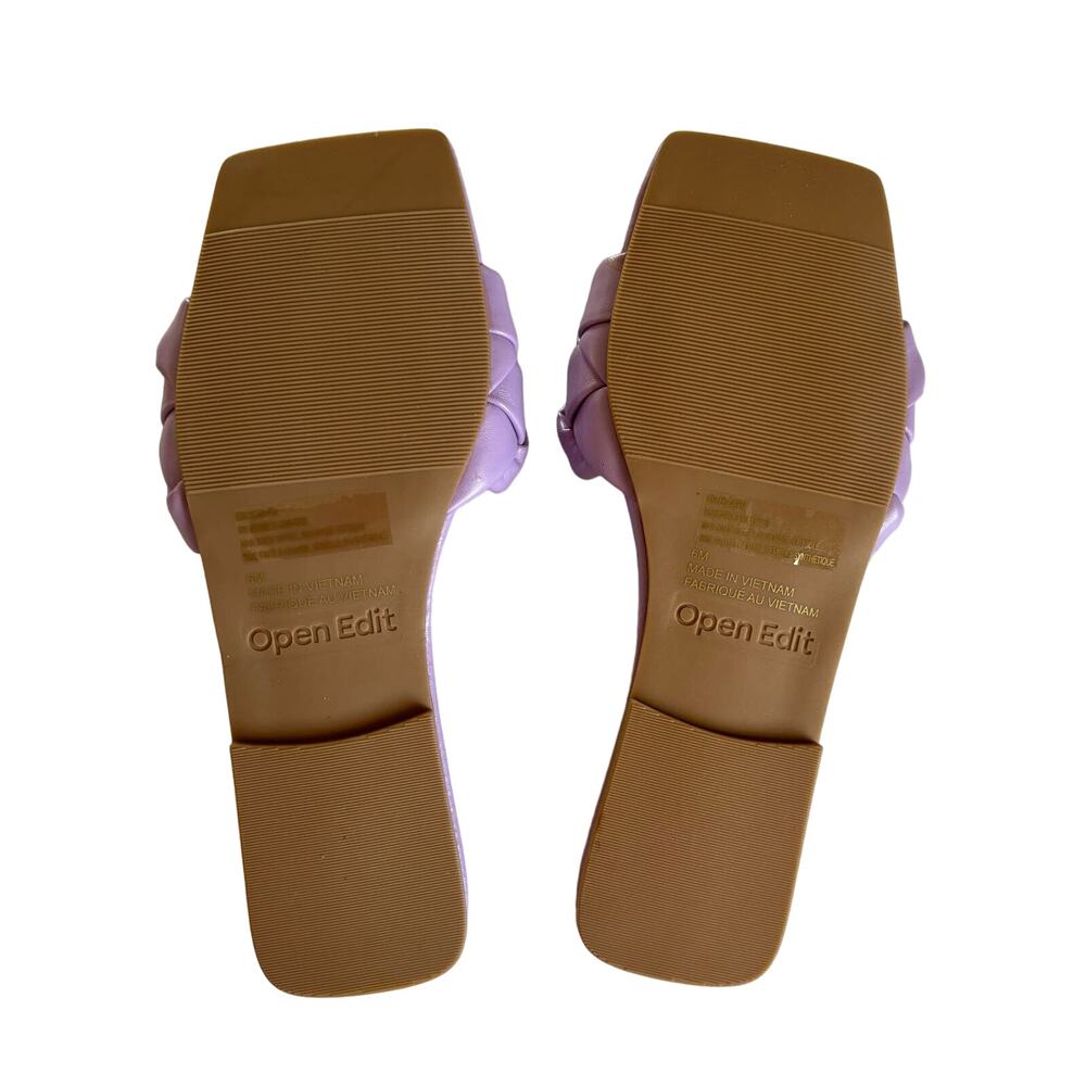 Open Edit Lucca Woven Purple Spray Lavender Slip On Slide Sandals Size 6 - Picture 5 of 6